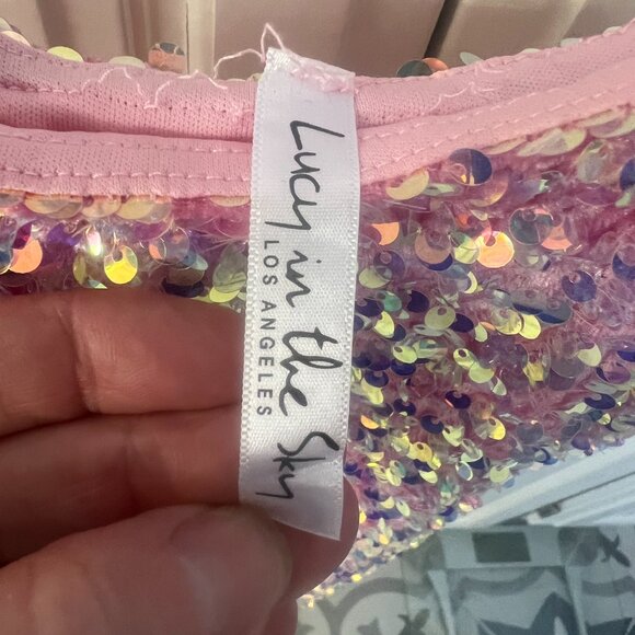 Lucy in the Sky Pink Sequin Mini Dress - Picture 3 of 4